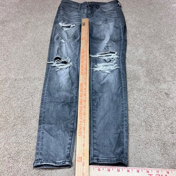 American Eagle Outfitters Jegging Jeans Women’s Gray Distressed Pockets Size 2 - Picture 4 of 10